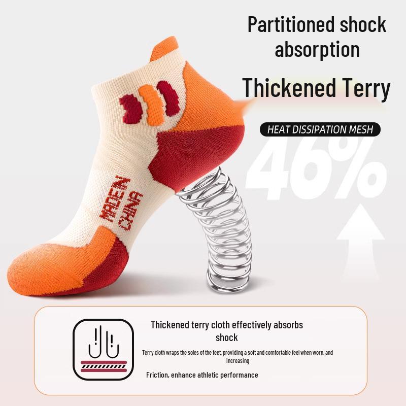 Unisex Badminton & Running Socks: Short, Non-Slip, Cushioned, Ideal for Hiking and Sports.