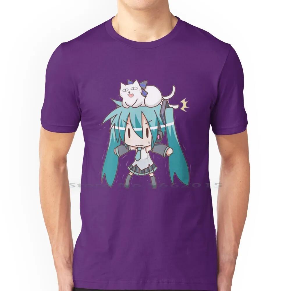 Miku T Shirt 100% Cotton Kawaii Manga Anime Girl Japanese Short Long Sleeve Tee Top