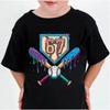 Printed T-shirt for girls/boys, solid color shirt, Christmas gift shirt, children's clothing, short sleeved top
