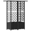 Elevated Planter with Trellis and Hanging Roof Black 124 X 40 X 138 Cm PP