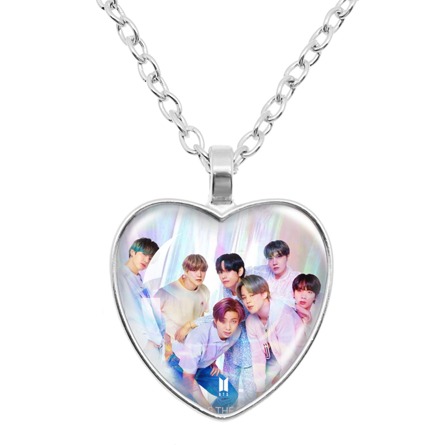 Ожерелье BTS в форме сердца, кулон BTS, украшение, подарок для фаната K-pop ARMY. 1