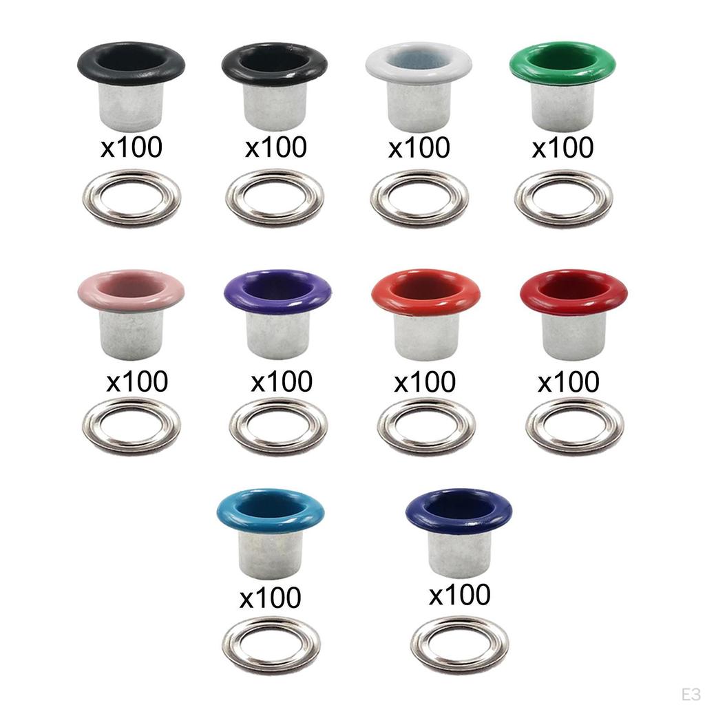 100 Pieces Hole Metal Eyelets Grommets Round Shape 6mm Accessories Tiny Grommet for Scrapbooking