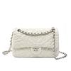 Xiaoxiangfeng Camellia Head Layer High Goatskin Leather Rhombus Women's Bag Premium Texture Chain Bag Shoulder Messenger Bag