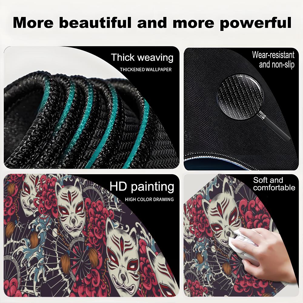HYBXAXC Anime Office Table Accessories Cat Mask Flower Pads Mouse Pad xxl Gamer 900x400 Gaming Mosuepad Speed Large Computer Mat