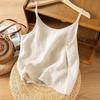 Summer New Style Bohemian Cotton Linen Vest Women Loose Top Pure Color Simple Sleeveless Undershirt Plus Size