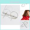 Trendy Geometric Alloy Hoop Earrings Stylish Simple Design For Women