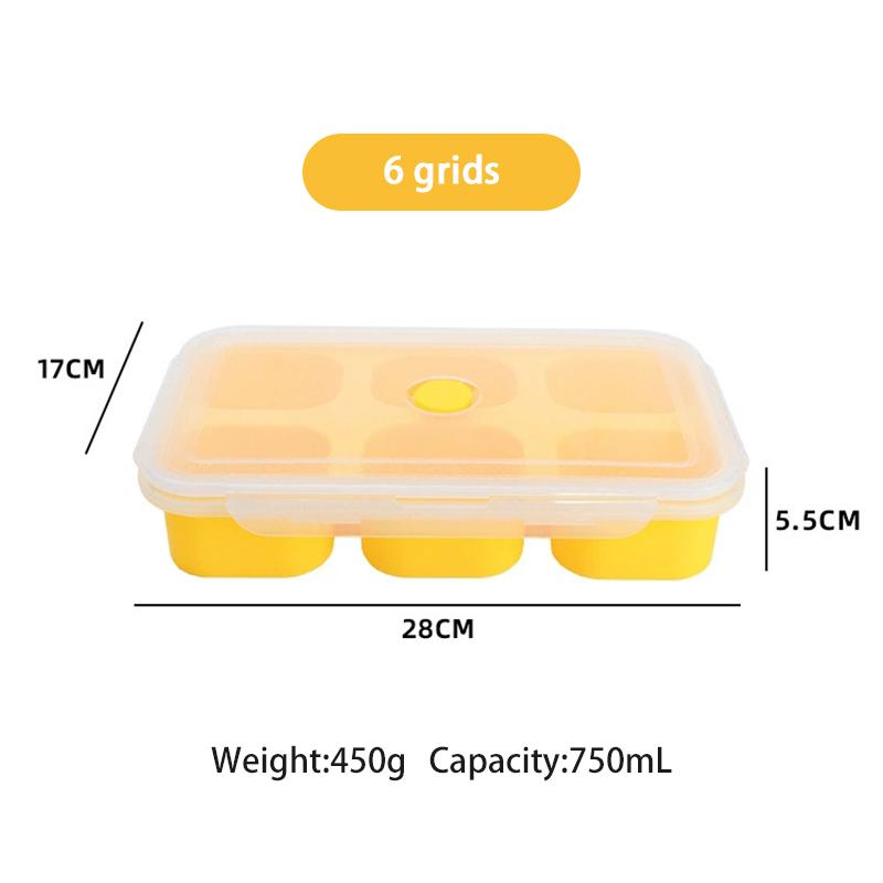 Multi Grid Soup Jelly Box Fruit Food Crisper Retain Freshness Silicone Rubber Complementary Food Freeze Storage Microwave Oven