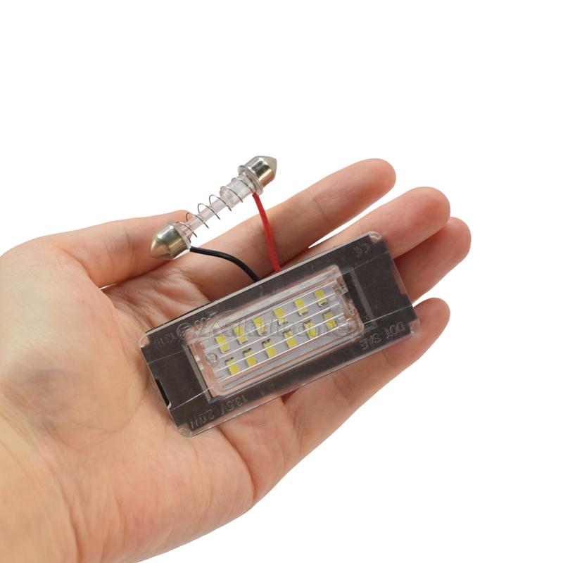 2Pcs LED Lights License Plate Light For Mini Cooper R56 R57 R58 R59 Built-In CAN-bus Resistor Error Free Waterproof 6000K White