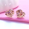 Purple Gold-Plated Rose Gold Shining Love Stud Earrings Female Simple Temperament Elegant Color Gold Hollow Heart-Shaped Ear Buckle