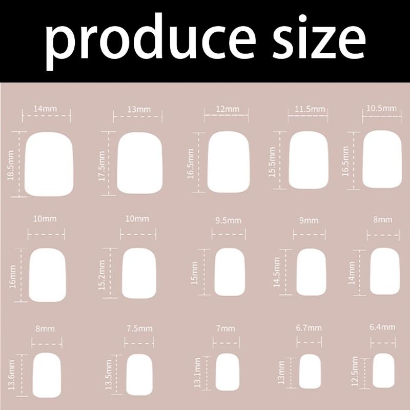 30 Pcs Glossy Full Cover False Nail Short Square Press On Nail Pink Flowers Stick on Nail Solid Color Acrylic Nail