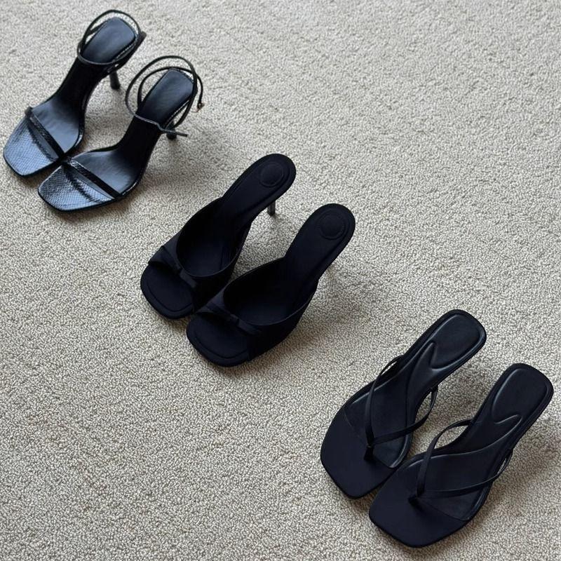 French Evening Breeze Beautiful High-heeled Slippers Temperament Women's Sandals Summer 2025 New Fashion Sense