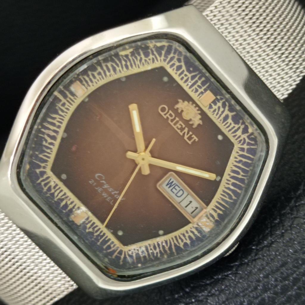 

RARE VINTAGE ORIENT CRYSTAL AUTOMATIC JAPAN MENS ORIGINAL DIAL WATCH a704924-1