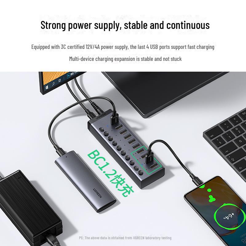 Greenlink USB 3.0 7/10-Port High-Speed Hub for Laptops