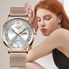 LIGE Elegante Modeuhren für Damen Klassisch Luxuriös Einfach Wasserdicht Datum Stahlgeflechtband Damenarmband Quarz Damenuhr