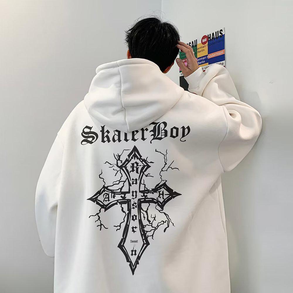 High-End European & American Streetwear Hoodie for Men - Oversized, Heavyweight, Trendy Autumn/Winter Jacket