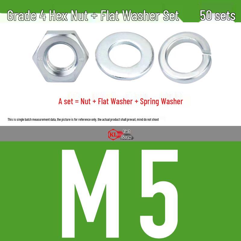 Galvanized Hex Nuts, Flat Washers, Spring Washers in M2-M48, Blue and White Zinc Coated