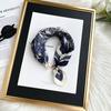 Silk scarf women's new matching shirt spring and autumn long strip scarf neck polka dot mother's high-end magnetic buckle