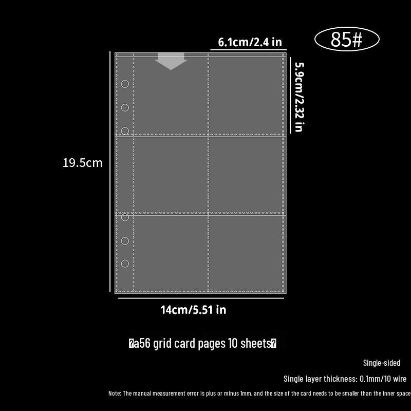A5 Transparent 2-Taschen-Kartenhalter: Spiel- & Polaroid-Foto-Aufbewahrungsordner mit 6-fach gelochten Nachfüllseiten
