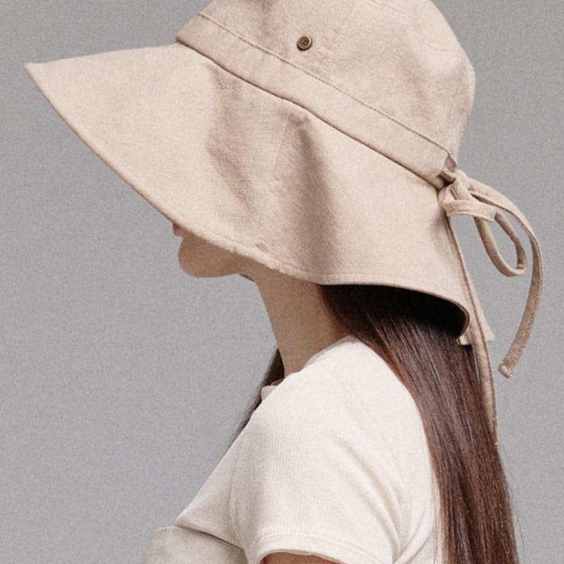 

WHITE SANDS Ribbon Linen Bucket Hat Rorus (4 colors) BLACK_Free
