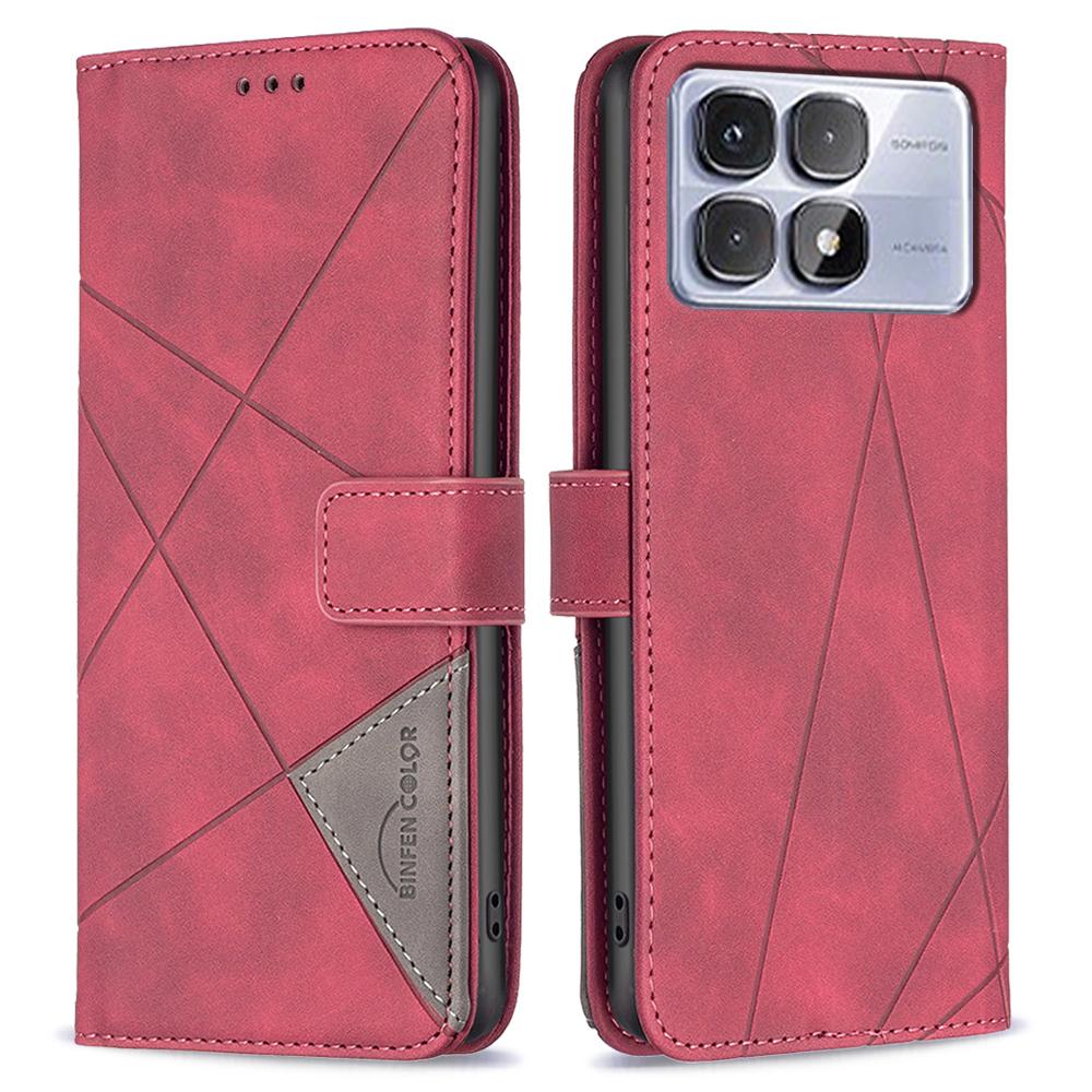 For Xiaomi Redmi K70 Ultra Phone Cases Wallet Stand Geometry Imprint Leather Cover