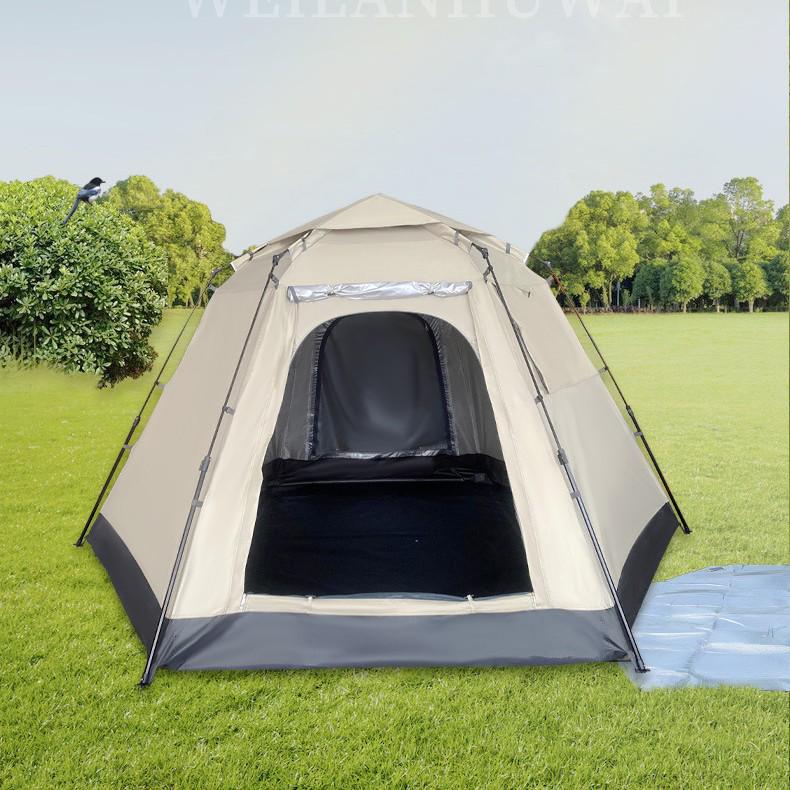 Sechseckiges Schnellaufbau-Tragbares Campingzelt: Automatischer Aufbau für Bergsteigen und Reisen