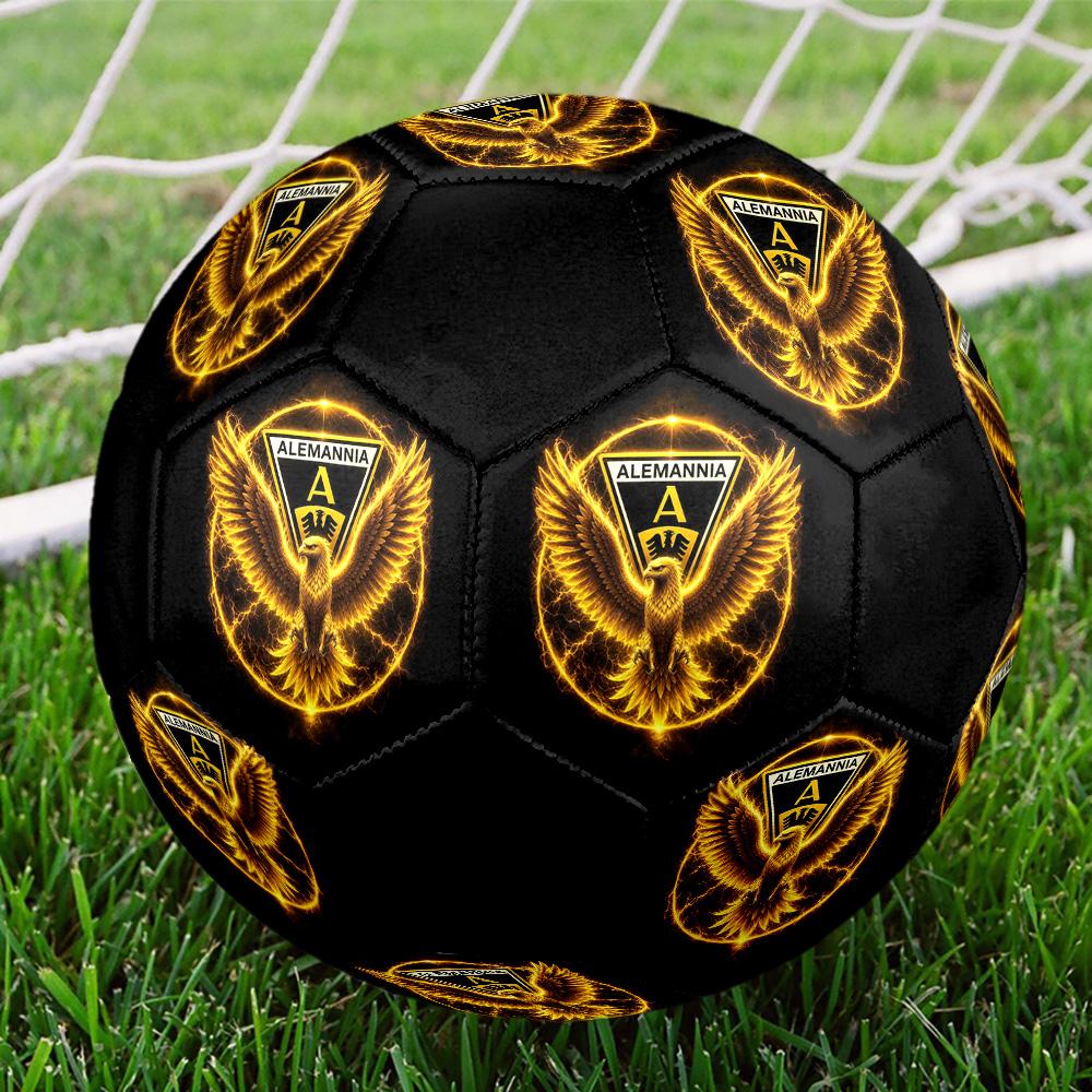 Alemannia Aachen Soccer Ball Colorful All Ages Machine Stitched PVC Competition Ready Durable High-Bounce.SIZE5