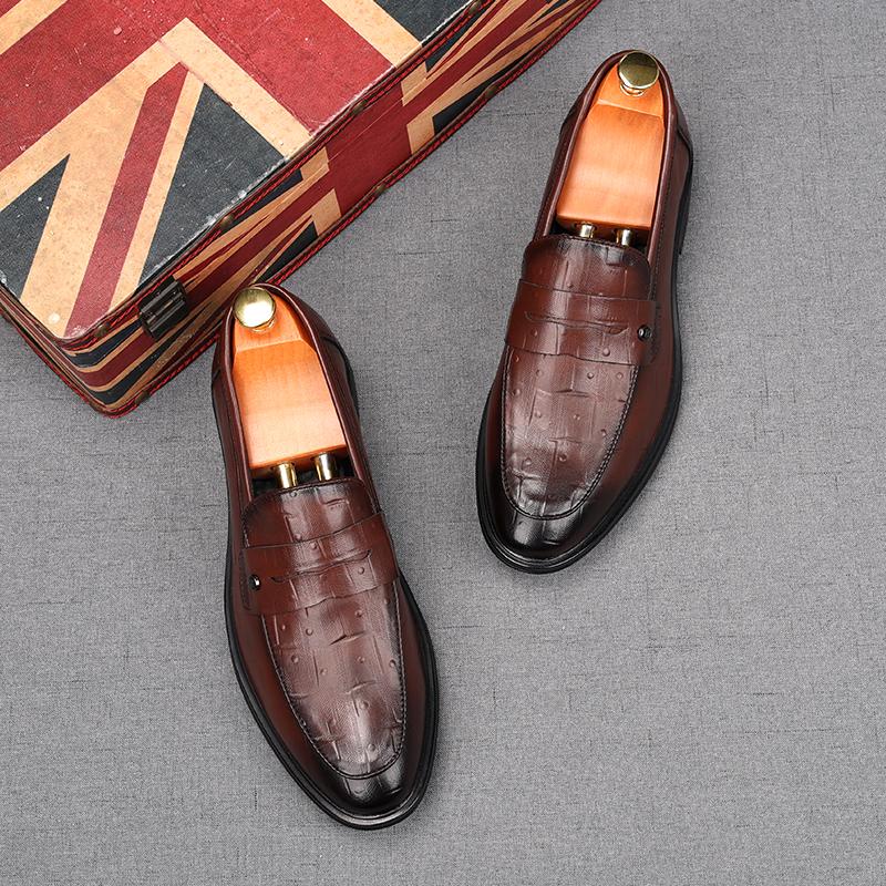 Fashion Fashion Penny Loafers Men's Black Brown Patent Leather Oxford Flats Casual Shoes Male Homecoming Wedding Dress Zapatillas Hombre