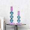 Colored Glass Candle Holders for Home Wedding Room Decoration Taper Candle Holders Romantic Table Centerpieces Ornaments