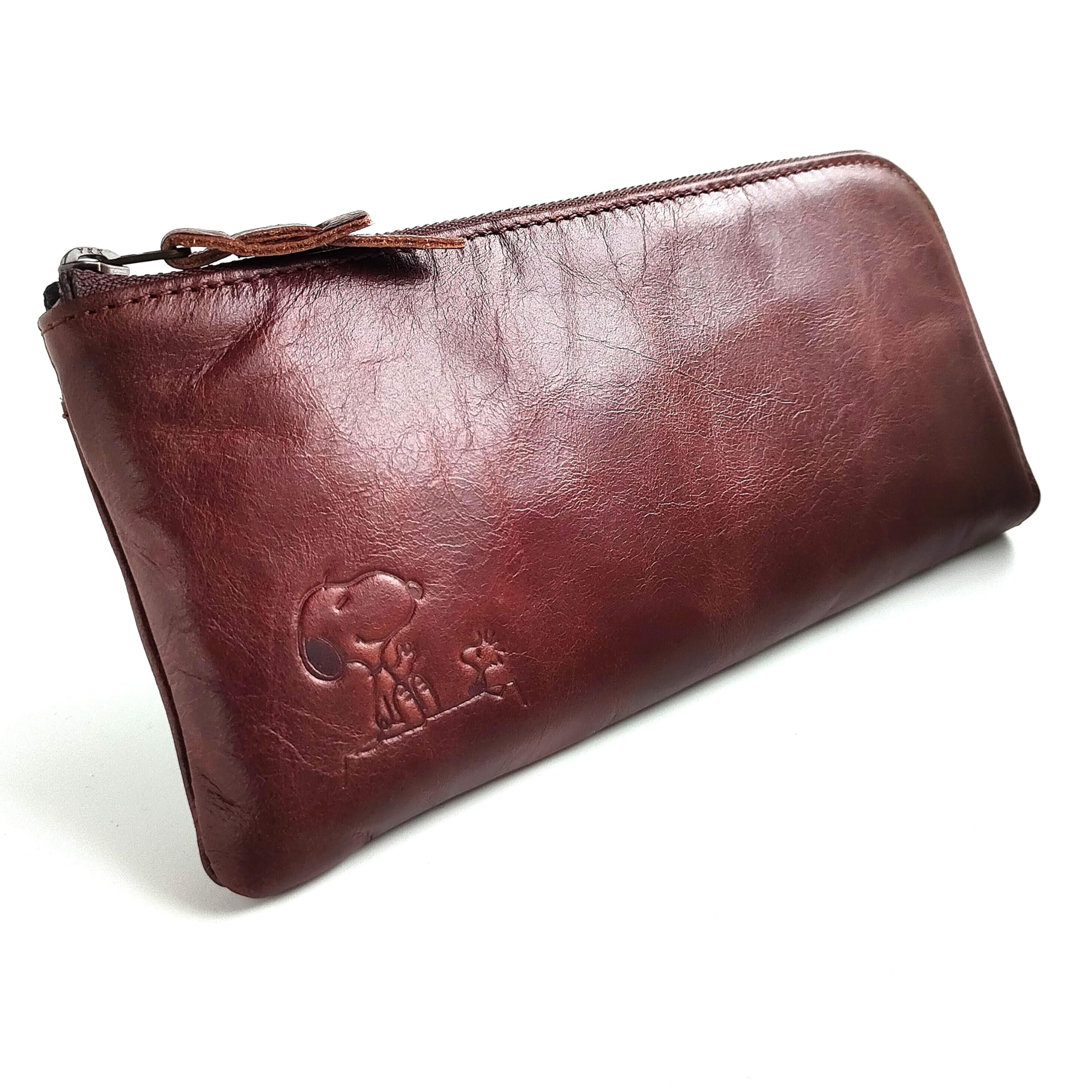 

Long Genuine External Zipper [Peanuts] [Snoopy] Wallet, Adults, Wallet, Leather, Thin, Pocket, L-shaped [90941] (Brown)