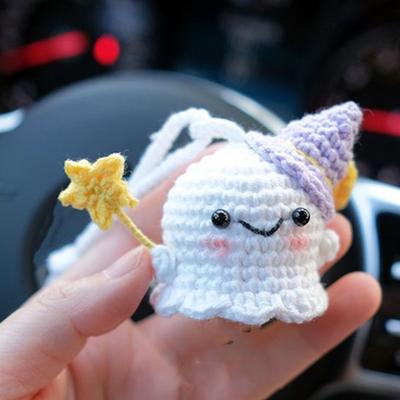 Mini Ghost Pendant Car Interior Hanging Ornament with Lanyard Easy To Hang Rearview Mirror