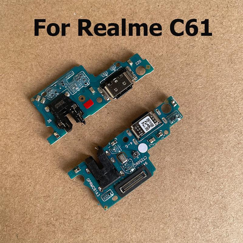 For Realme C61 USB Charging Board Dock Port Connector Flex Cable Repair Parts Replacement Realme C61