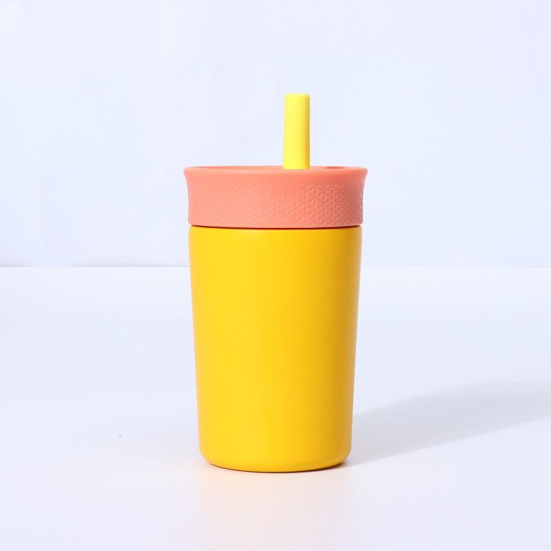 12oz Stainless Steel Vacuum Insulated Tumbler With Straw Lid Leakproof Office Travel Cup Men Women Students