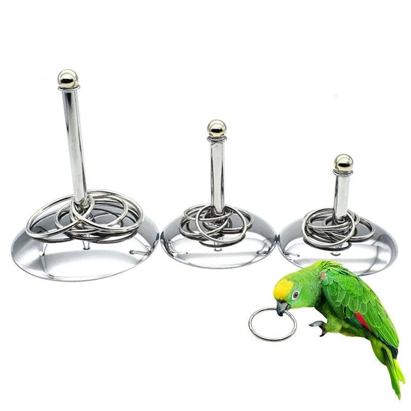 Bird Tricks Tabletop Toys Training Basketballs Stacking Ring Sets Parrots Chewing Balls Playing Various Occasions