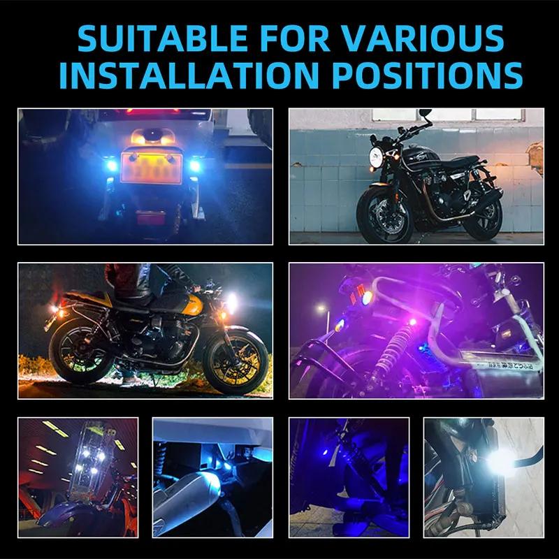 2pcs Motorcycle Flash Strobe Eagle Eye Motorcycle Daytime Running Light Fog Lamp Headlight Moto Accessories
