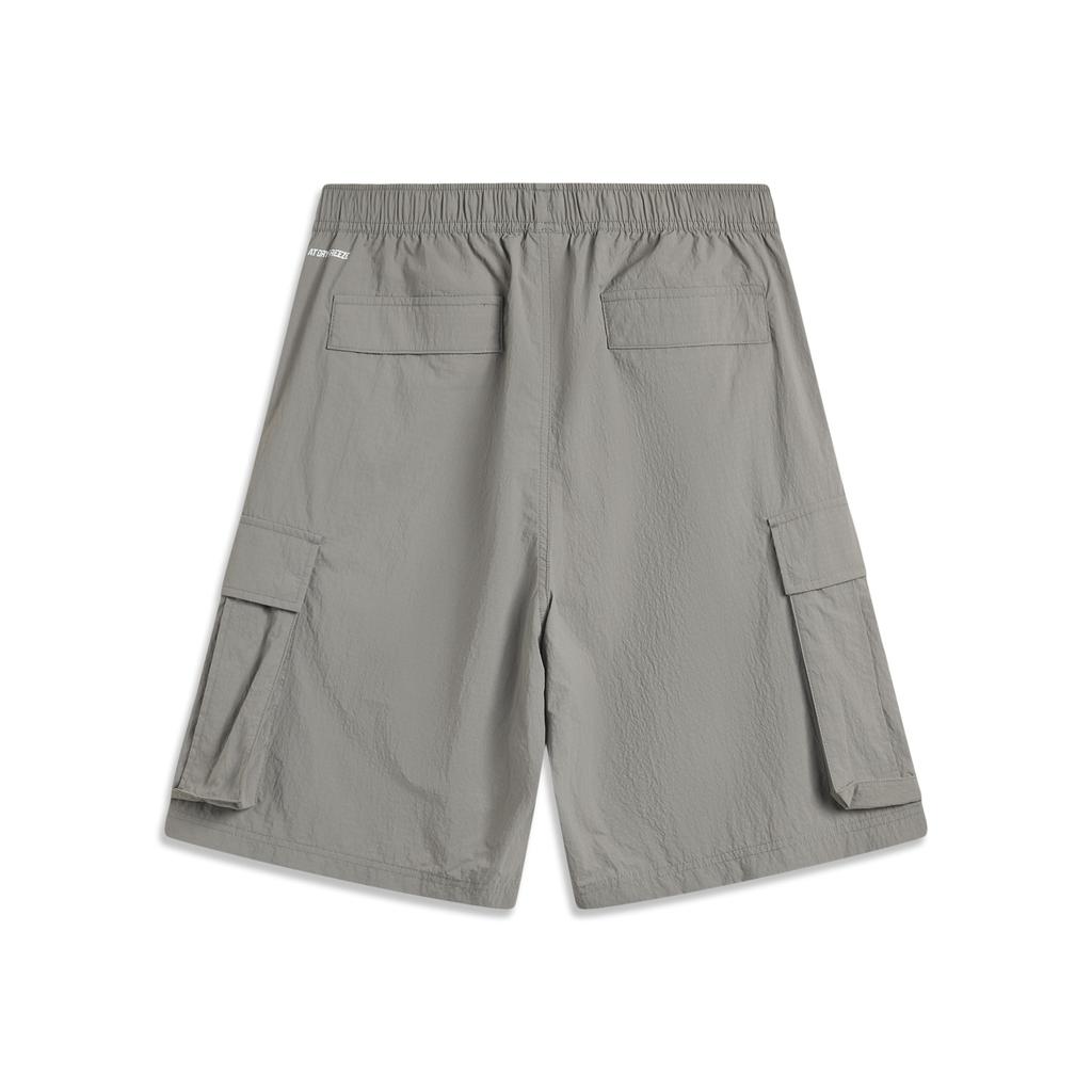 Li Ning Anti-Five Series Sports Minimalist Solid Color Loose Casual Shorts Men Shorts Iron-Gray AKSV031-5