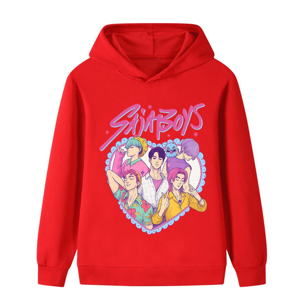 B1212 Kids Boys Girls Sajaboys Kpop Rumi Zoey Mira Print Long Sleeves Hoodie