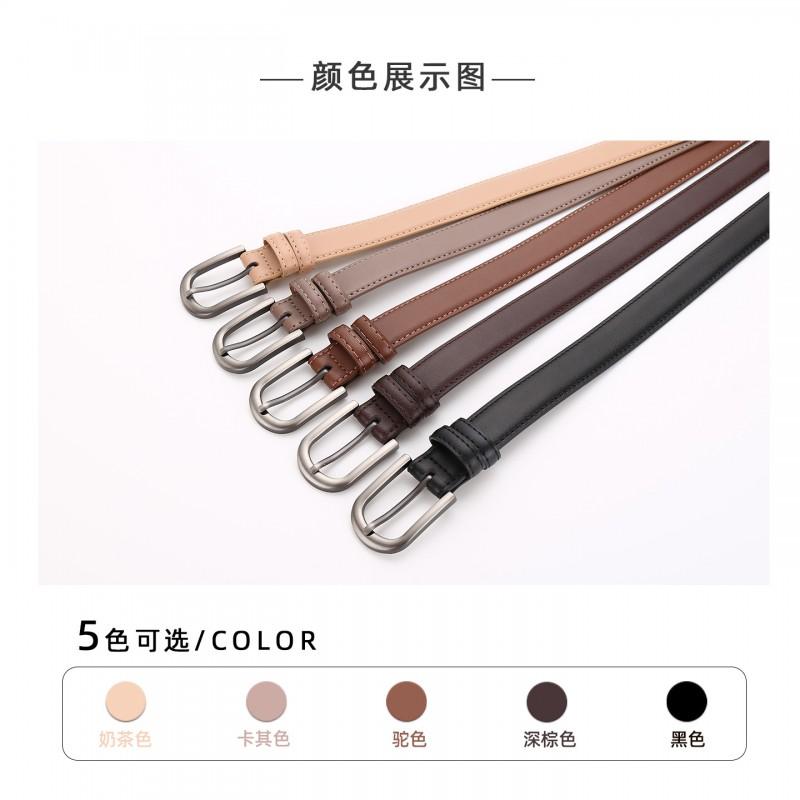 Womens Genuine Leather Belt With Pin Buckle 2.5cm Wide Jeans Casual Office Chic Style Fall Winter 2026