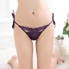 Erotic Panties Soild Color Breathable Underwear Women Lace Up Sexy Lace Bow Lingerie Female Mid-waist Thin Mesh Briefs