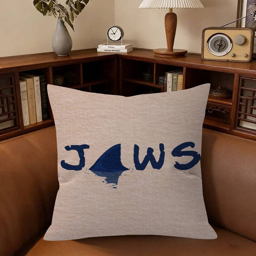 Pillow Cushion Cover Pillowcase Living Room Sofa Home Decor Customized Movie Jjaws LOGO