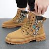 Men's Platform Boots Autumn New Anti-slip Work Boots Trendy All-match High-top Motorcycle Boots Outdoor Casual Hiking Shoes 2024