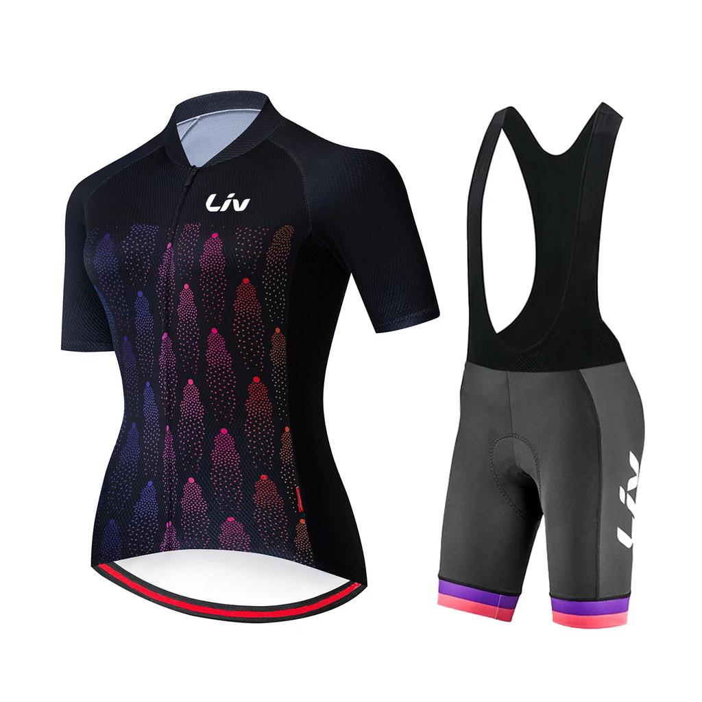 Clothing Women's Summer Cycling Clothing Short Sleeved Quick Drying Sportswear Outdoor Cycling Bib Cycling Set 2026 Summer Breathable Cycling Suit