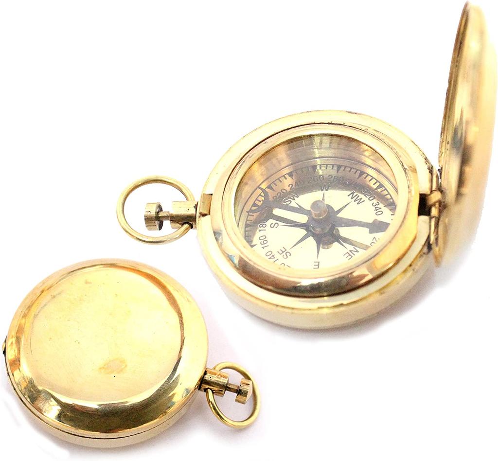 Nautical Collectible Retro Style Compass Decorative Gift Item Brass Finish Compass (Brass Finish)
