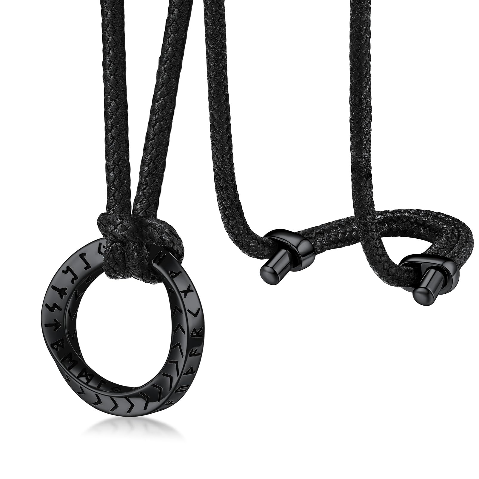 

[ChainsHouse] Men s Necklace with Ring Pendant, Hypoallergenic, Suitable for Continuous Wear, Includes Glasses Holder, Adjustable Chain Length (40cm-8
