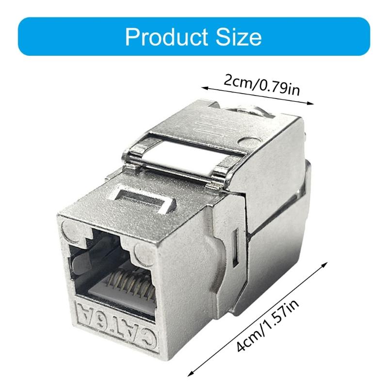 STP Masked RJ45 Keystones Coupler Cat6A Zincs Metal High Speed Data Module