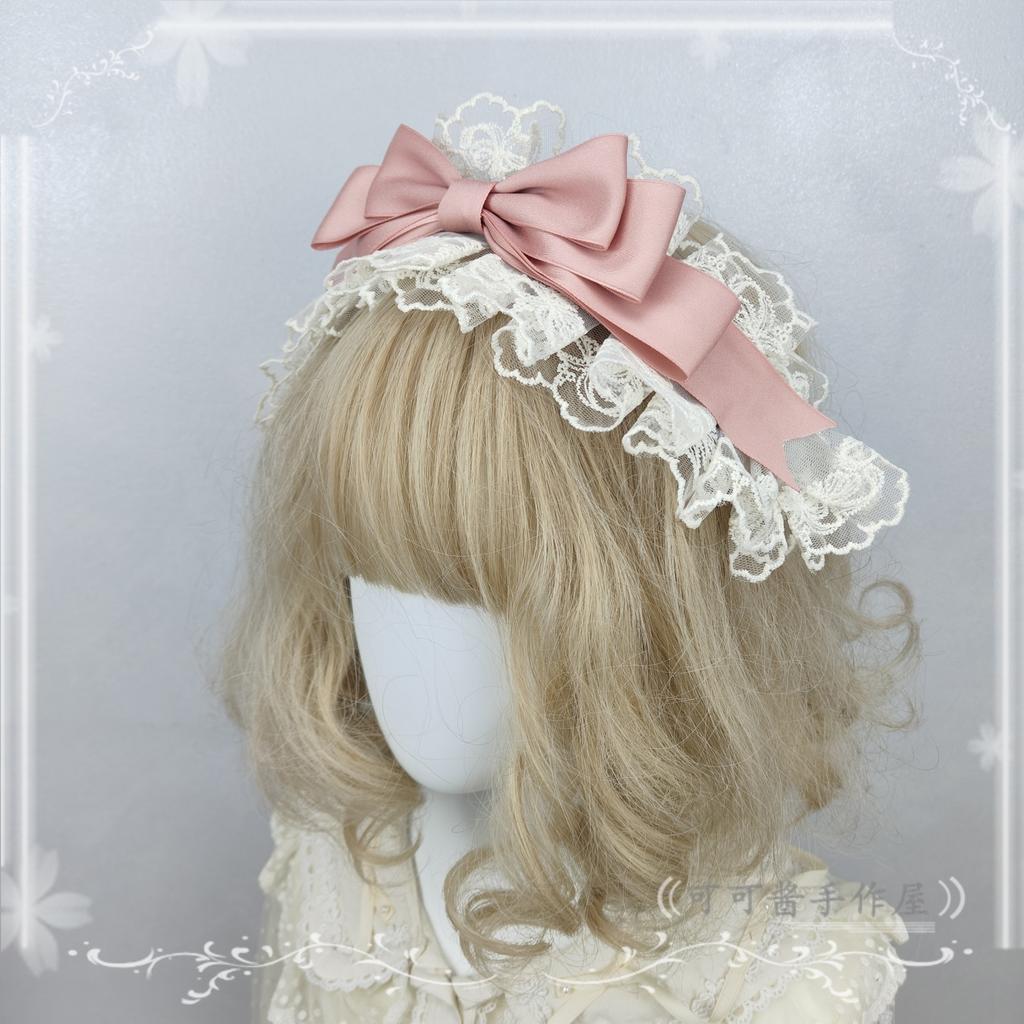 Simple Versatile Lolita Headband Hair Accessories Bow Headband KC Elegant Lolita Lace Headbands Elegant Hair Accessories
