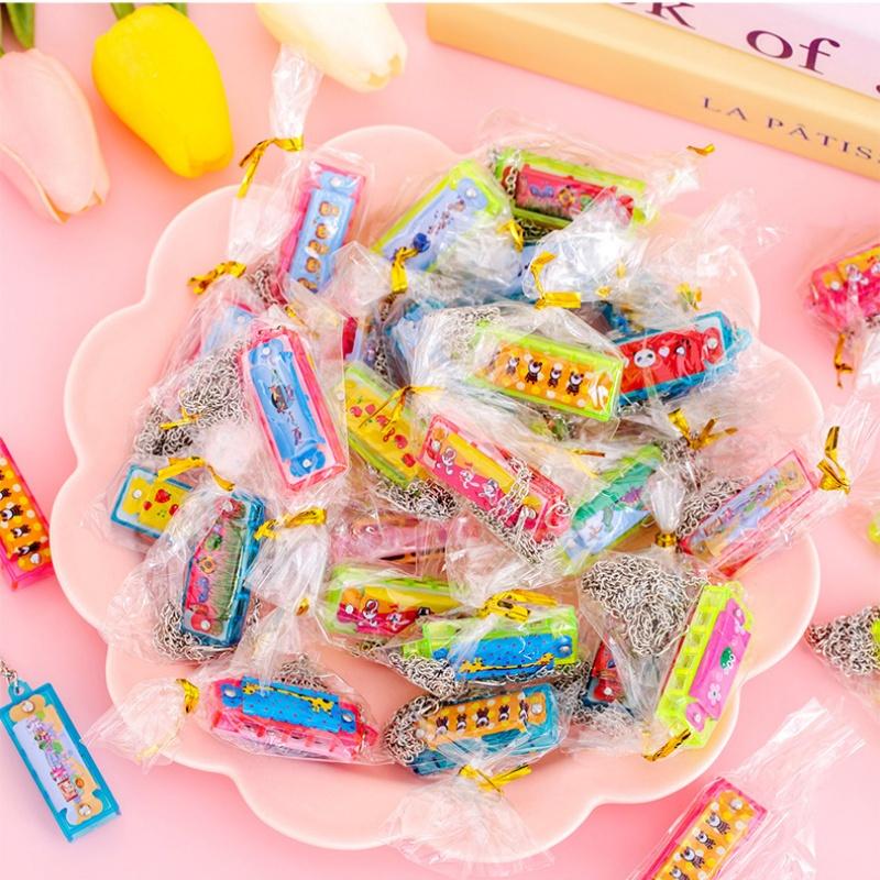 10/20 Stuks Cartoon Kinderen Mini Mondharmonica Ketting 4 Gaten Kleurrijk Muzikaal Speelgoed voor JongenMeisje Verjaardagsfeest Kleuterschool Cadeau Bedankjes