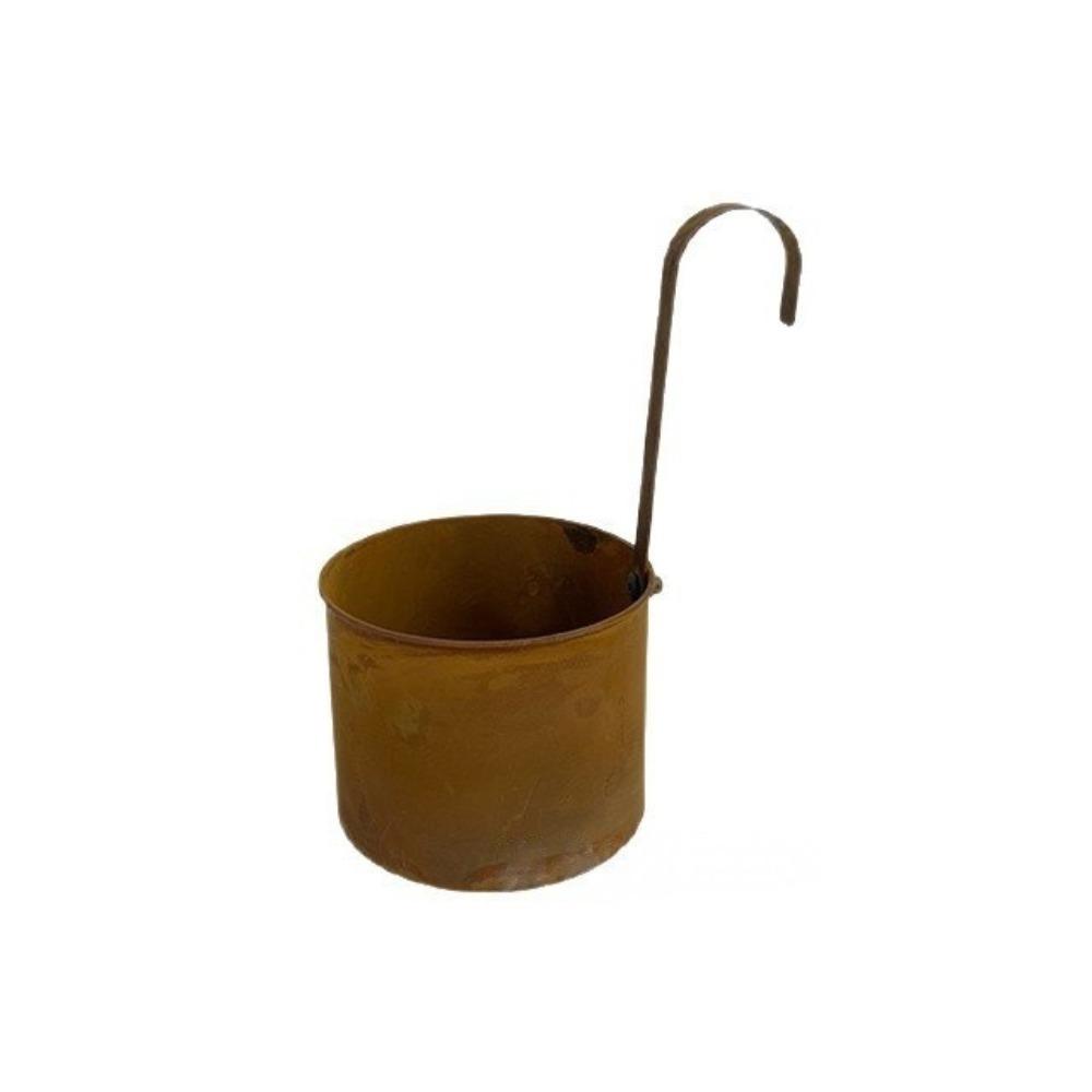Rusted Iron Hanging Flowerpot Handcrafted Plant Hanging Basket  Balcony Decoration S