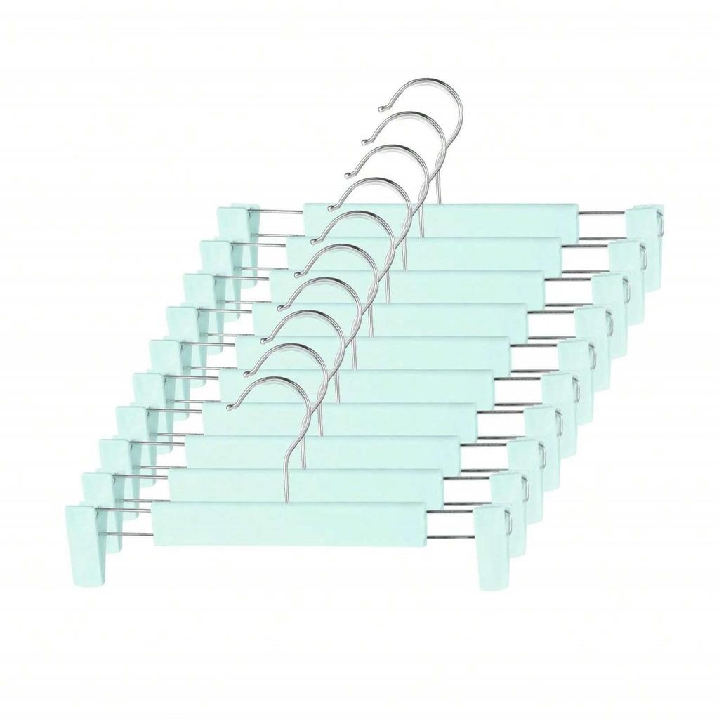 10 Pack Pants Hangers with Adjustable Non-Slip Clips Anti-Rust Hanging Hook for Trouser,Skirts,Jeans,Clothes Hangers