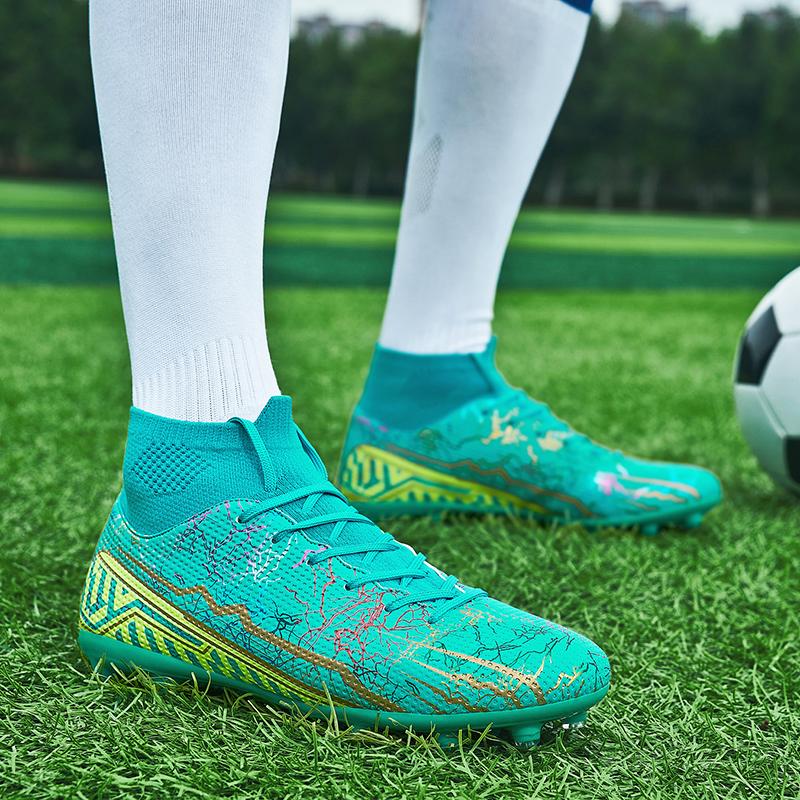 35-47 Nuevos zapatos de fútbol para deportes al aire libre, antideslizantes y resistentes al desgaste, de alta calidad, con absorción de impacto