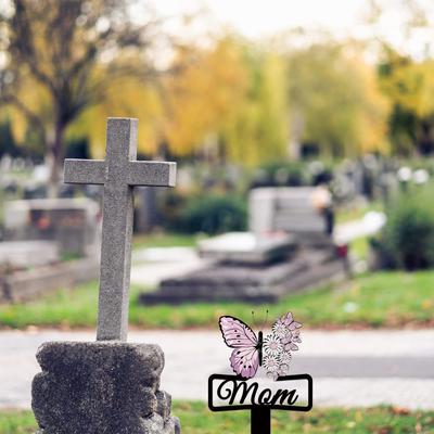 1 buc. Marker Metalic Fluture Impermeabil pentru Plantă, Marcator Simbolizând Pierderea Mamei, Stalp pentru Grădină, Stalp pentru Cimitir